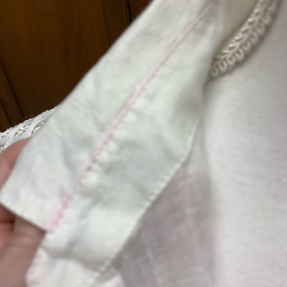 FOR CYNTHIA linen cotton blend swim coverup tunic top med 21 in pit#springbreak - Picture 8 of 8